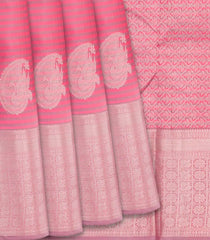 Baby Pink Kanchipuram Silk Saree With Annam Motifs-Baby Pink