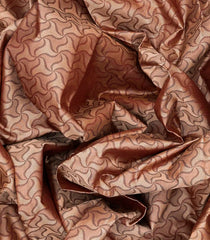 Brown Woven Silk Saree With Spiral Motifs-Brown