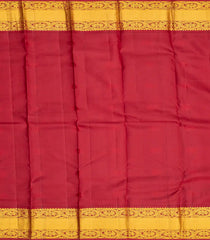 Aquamarine Silk Saree With Floral Buttas & Contrast Crimson Border-Aquamarine