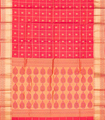 Pink Silk Saree With Zari Checks & Butta-Pink