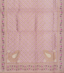 Baby Pink Organza Silk Saree With Meena Embroidered Motifs-Baby Pink