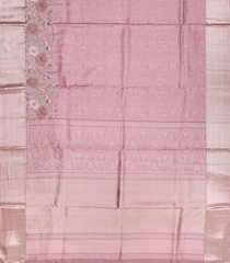 Dusty Pink Silk Saree With Embroidered Motifs-Dusty Pink