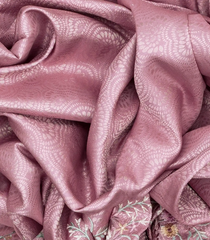 Dusty Pink Silk Saree With Embroidered Motifs-Dusty Pink