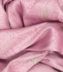 Pink Silk Saree With Embroidered Motifs-Pink