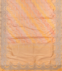 Yellow Rangkat Silk Saree With Embroidered Motifs-Yellow