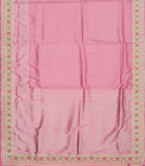 Pink Silk Saree With Embroidered Motifs-Pink