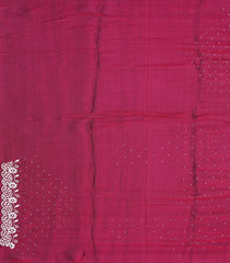 Maroon Woven Viscose Saree With Embroidered Floral Motifs Border-Maroon