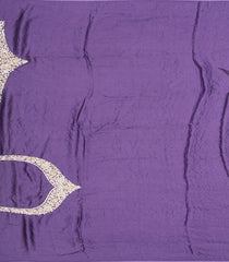 Lilac Woven Crepe Silk Saree With Embroidered Floral Motifs Border-Lilac