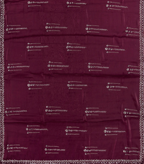 Burgundy Woven Viscose Saree With Embroidered Sequin Motifs-Burgundy