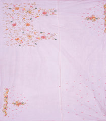 Baby Pink Woven Pure Net Saree With Embroidered Floral Motifs-Baby Pink