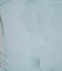 Light Blue Woven Blended Tissue Saree With Mirror Work-Light Blue