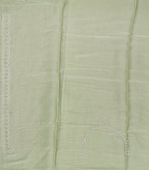 Cardamom Green Woven Blended Tissue Saree With Mirror Work-Cardamom Green