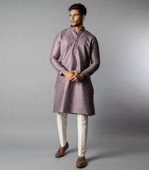 Twilight Mauve Kurta With Cream Straight Fit Pants-Mauve