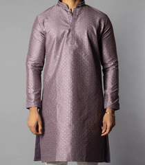 Twilight Mauve Kurta With Cream Straight Fit Pants-Mauve