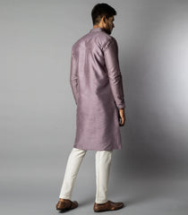 Twilight Mauve Kurta With Cream Straight Fit Pants-Mauve