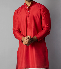 Solid True Red Kurta -Red