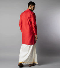 Solid True Red Kurta -Red