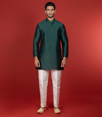 Bottle Green Short Kurta -Bottle Green