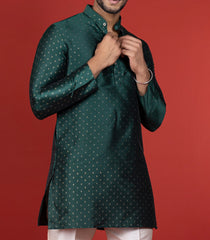 Bottle Green Short Kurta -Bottle Green