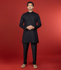 Solid Black Kurta -Black