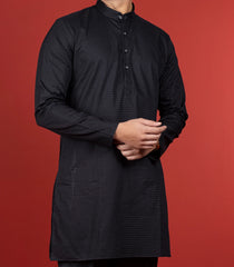 Solid Black Kurta -Black