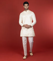 Double Cream Short Kurta-Cream