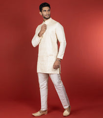 Double Cream Short Kurta-Cream