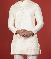 Double Cream Short Kurta-Cream