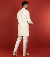 Double Cream Short Kurta-Cream