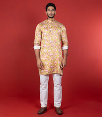 Green Floral Printed Kurta-Green