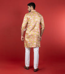 Green Floral Printed Kurta-Green