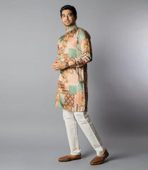 Multicolor Patch Printed Kurta-Multi colour