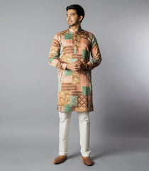 Multicolor Patch Printed Kurta-Multi colour