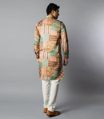 Multicolor Patch Printed Kurta-Multi colour