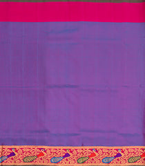 Purple Handwoven Gadwal Silk Saree With Mango Butta & Paithani Border-Purple