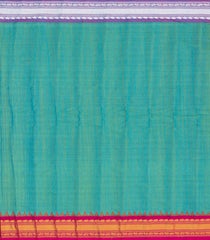 Aquamarine Handloom Gadwal SICO Saree With Chakaram Motifs -Aquamarine