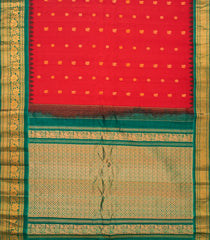 Red Handloom Gadwal SICO Saree With Annam Motifs -Red