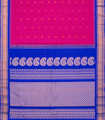 Pink Handloom Gadwal Silk Saree With Chakaram Buttas-Pink