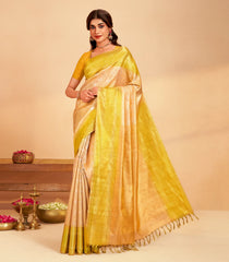 Gold Handloom Tissue Kanchipuram Silk Saree With Vanasingaram Motifs-KA15635