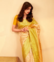 Gold Handloom Tissue Kanchipuram Silk Saree With Vanasingaram Motifs-KA15635