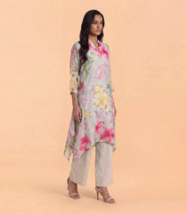 Kurta Sets Grey Floral Printed Co - Ord Set-RC5671