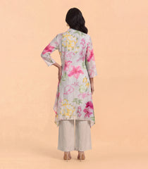 Kurta Sets Grey Floral Printed Co - Ord Set-RC5671