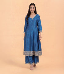 Greyish Blue Festive Anarkali Set-RC5674