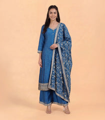 Greyish Blue Festive Anarkali Set-RC5674