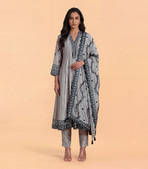 Grey with Black Festive Anarkali Set-RC5679