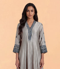 Grey with Black Festive Anarkali Set-RC5679