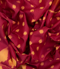 Pink Handloom Ikat Dupion Silk Saree With Mango Motifs-Pink