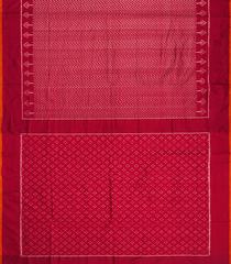 Crimson Handloom Pochampally Single Ikat Silk Saree With Dotted Motifs-Crimson