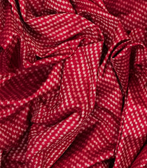 Crimson Handloom Pochampally Single Ikat Silk Saree With Dotted Motifs-Crimson