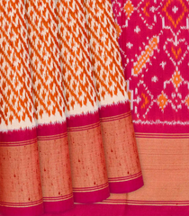 Crimson Handloom Pochampally Ikat Saree With Checks-Crimson